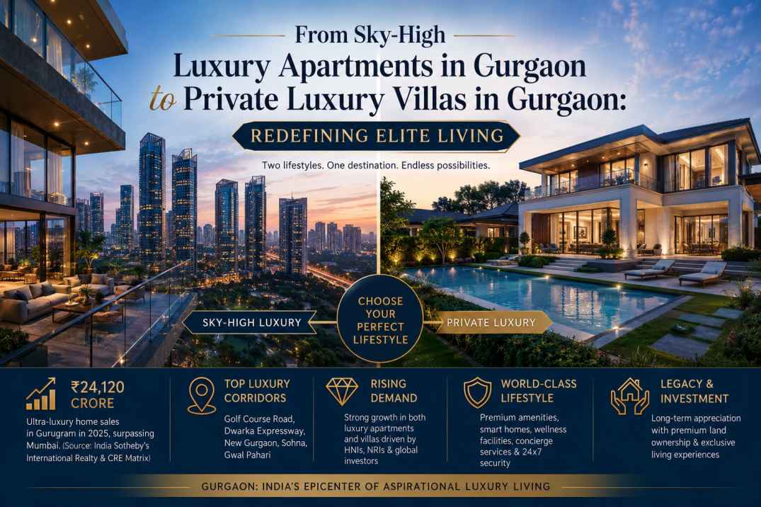 Mehr über den Artikel erfahren From Sky-High Luxury Apartments in Gurgaon to Private Luxury Villas in Gurgaon: Redefining Elite Living